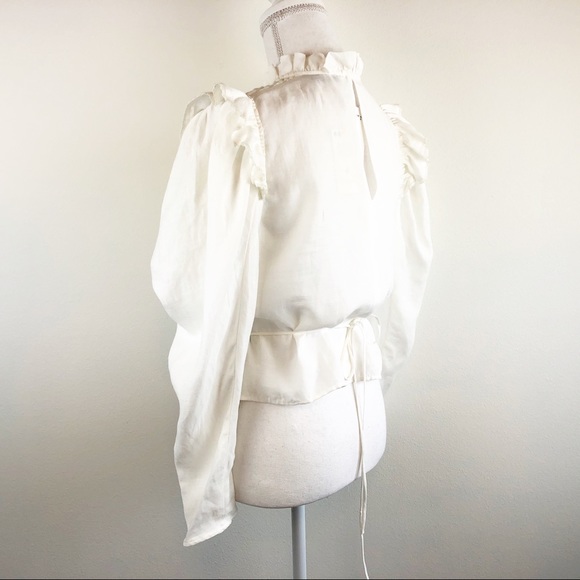 MANGO MNG SUIT  Romantic Pleated Tie Waist Top A94 - Picture 8 of 10